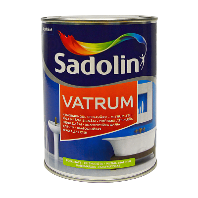 Фарба акрилова для стін та стелі вологостійка Sadolin Vatrum, 1 л, білий 812745920 фото