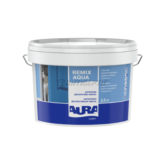 Эмаль акриловая декоративная Aura Luxpro Remix Aqua, 0,7 л, Бесцветный, TR 41885 фото