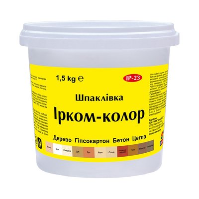Шпаклівка ІРКОМ-колор ІРКОМ ІР-23, 0,35 кг, Білий 10809 фото