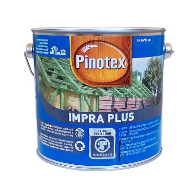 Пропитка для скрытых деревянных конструкций Pinotex Impra Plus, 2,5 л, зеленый 30896 фото