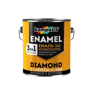 Емаль антикорозійна Kompozit Diamond 3 в 1, 0,65 л, бронзовий, матовий 77523 фото